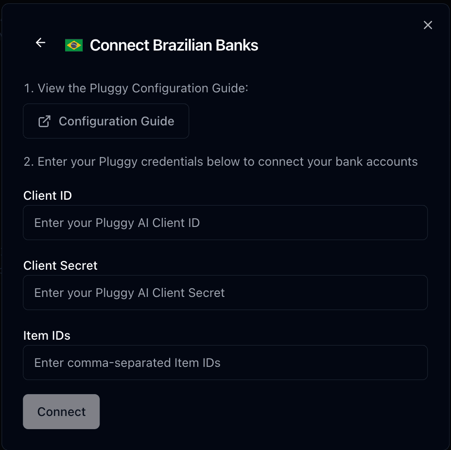 Copying the Item ID from the Pluggy dashboard